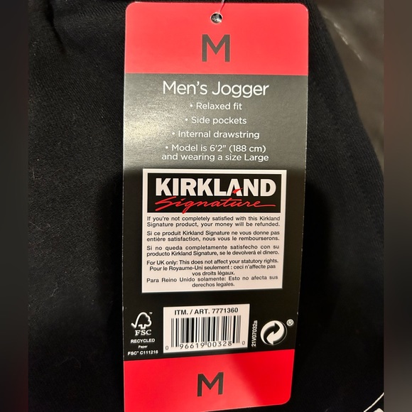 Kirkland Signature Pants Kirkland Signature Mens Logo Jogger Black